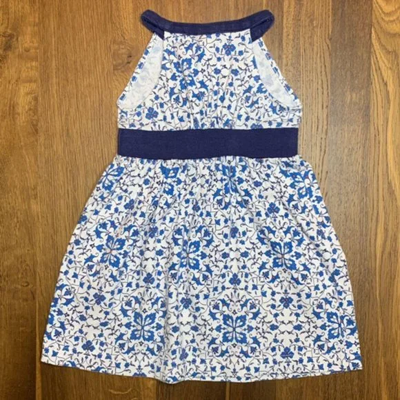 TEA COLLECTION Girls Floral Dress Set 18-24 mo L Outfit Sleeveless Bloomers Blue - Picture 2 of 7